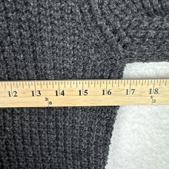Old Navy Cardigan Sweater Wool Alpaca Blend Womens Medium Dark Gray Chunky Knit - Picture 11 of 12